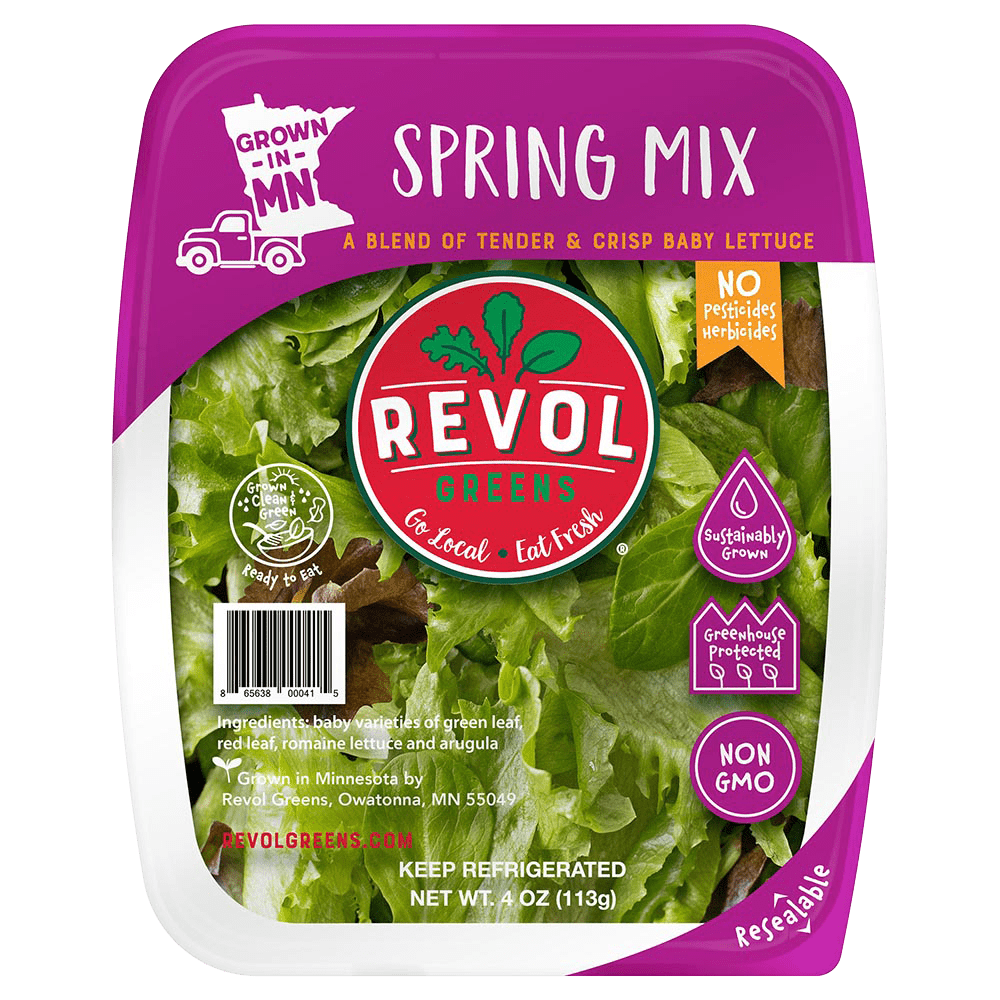 Revol Greens Spring Mix Salad, 4 oz Clam Shell, Fresh