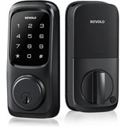 Revolo Keyless Entry Door Lock with Touchscreen Keypads, Electronic Keypad Deadbolt for Front Door, ANSI Grade 2 Certified, All-Metal Construction, Auto Lock, Easy to Install, Matte Black