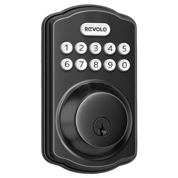Revolo Keyless Entry Door Lock, Digital Keypad Deadbolt Smart Lock for Front Door, Matte Black
