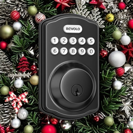 Revolo Keyless Entry Digital Smart Deadbolt Door Lock with Keypad for Front Door, Matte Black, Easy Installation