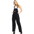 thumbnail image 1 of Revolt Plus Size Women's Juniors Baggy Straight Leg Overalls (14, Black), 1 of 4