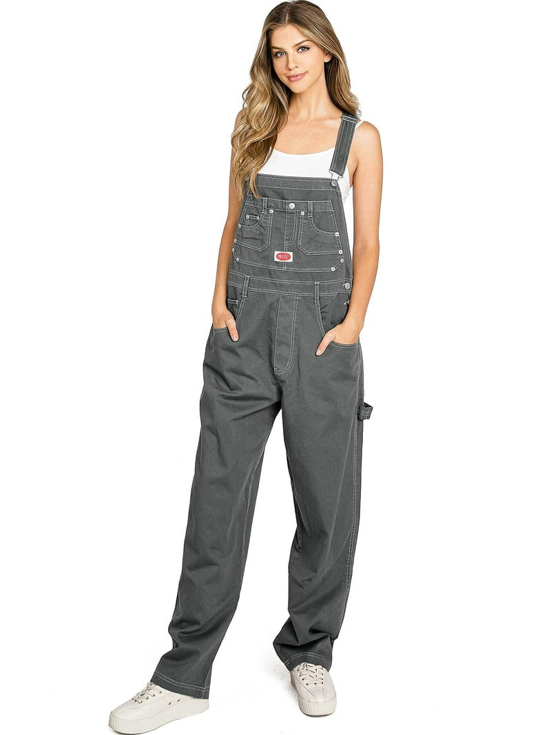 Revolt Plus Size Women's Juniors Baggy Straight Leg Overalls (16