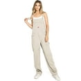 thumbnail image 1 of Revolt Plus Size Women's Juniors Baggy Straight Leg Overalls (20, Khaki), 1 of 3