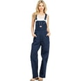 thumbnail image 1 of Revolt Women's Juniors Baggy Straight Leg Twill Overalls (Fresh Navy, 16), 1 of 3