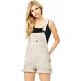 thumbnail image 1 of Revolt Women's Juniors Classic 90s Retro Twill Short Overalls (Khaki, Medium), 1 of 2
