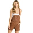 thumbnail image 1 of Revolt Women's Juniors Classic Twill Short Overalls (18, Rust), 1 of 3