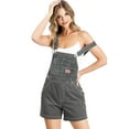 thumbnail image 1 of Revolt Women's Juniors Classic Twill Short Overalls (Dark Grey, Large), 1 of 2