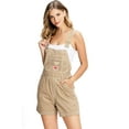 thumbnail image 1 of Revolt Women's Juniors Classic Twill Short Overalls (Desert Sand, Medium), 1 of 3