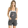 thumbnail image 1 of Revolt Women's Juniors Classic Twill Short Overalls (Gray, Small), 1 of 3