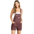 thumbnail image 1 of Revolt Women's Juniors Classic Twill Short Overalls (L, Plum), 1 of 3
