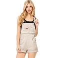 thumbnail image 1 of Revolt Women's Juniors Classic Twill Short Overalls (M, Khaki), 1 of 2