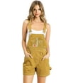 thumbnail image 1 of Revolt Women's Juniors Classic Twill Short Overalls (Mustard/WT Stitch, Small), 1 of 2