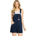 thumbnail image 1 of Revolt Women's Juniors Classic Twill Short Overalls (Navy, Small), 1 of 2