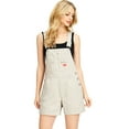 thumbnail image 1 of Revolt Women's Juniors Classic Twill Short Overalls (New Khaki, Large), 1 of 4