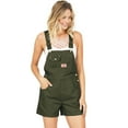 thumbnail image 1 of Revolt Women's Juniors Classic Twill Short Overalls (Olive, Large), 1 of 3