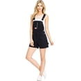 thumbnail image 1 of Revolt Women's Juniors Classic Twill Short Overalls (Pure Black, Medium), 1 of 3
