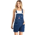 thumbnail image 1 of Revolt Women's Juniors Classic Twill Short Overalls (Royal Blue, Large), 1 of 4