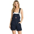 thumbnail image 1 of Revolt Women's Juniors Classic Twill Short Overalls (S, Navy), 1 of 2