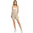 thumbnail image 1 of Revolt Womens Juniors Classic Retro Short Overalls (Khaki, Large), 1 of 3