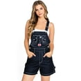 thumbnail image 1 of Revolt Womens Juniors Classic Retro Short Overalls (S, Dark Denim), 1 of 3