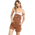 thumbnail image 1 of Revolt Womens Juniors Industrial Twill Shortalls  (Rust, Small), 1 of 5