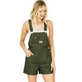 thumbnail image 1 of Revolt by Palomares Women's Juniors Vintage Twill/Denim Short Overalls (Classic Olive, Large), 1 of 3