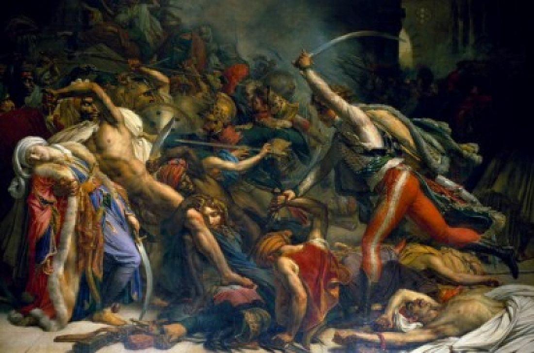Revolt on Cairo by Anne-Louis Girodet-Trioson by c 1798 (1767-1824) Canvas Art - Anne-Louis Girodet-Trioson (18 x 24)
