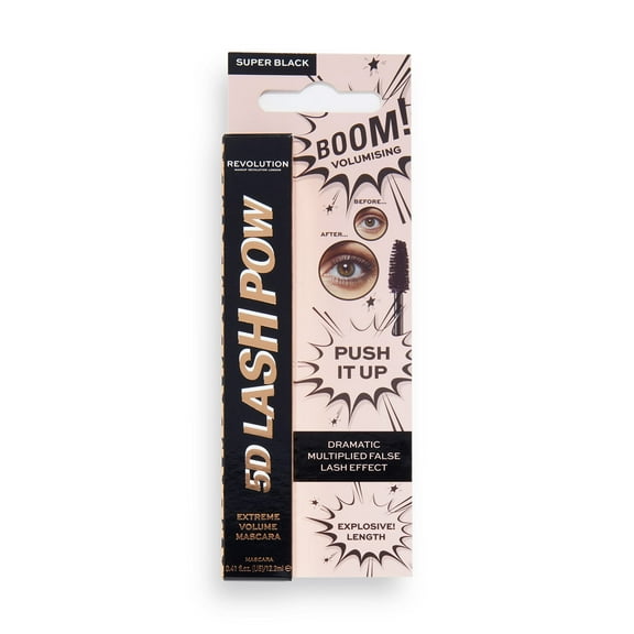 Revolution 5D Lash Pow Volumizing Mascara, High Intensity Voluminous Effect, Black
