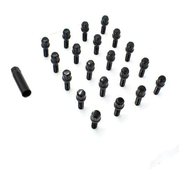 Revolution 63K55733BL M14-1.25 x 33 in. 5 Lug Black Cone Seat Spline Wheel Installation Kit