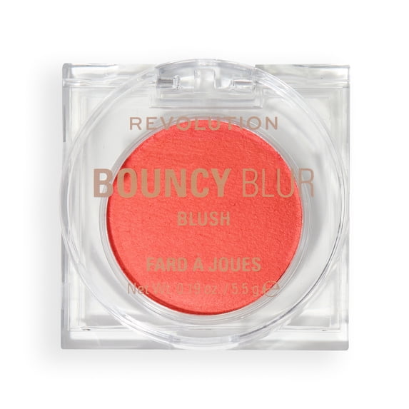 Revolution Beauty Bouncy Blur Blush, Blurring Finish, Buildable, Coral Blur Burst, 1 Count, 0.19oz