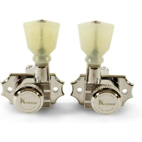 Revolution Diecast Tuners - 3 Per Side, Locking Nickel with Pearloid Buttons