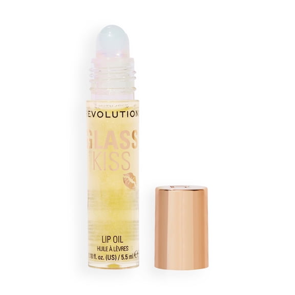 Revolution Glass Kiss Roller Ball Lip Oil, Shimmer Finish, Non-Stick, Stardust