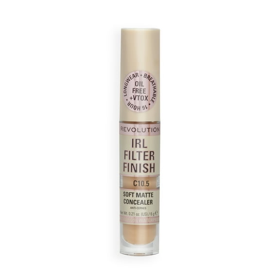 Revolution IRL Filter Finish Concealer Makeup, Full Coverage, Oil-Free, C10.5, 0.21 oz