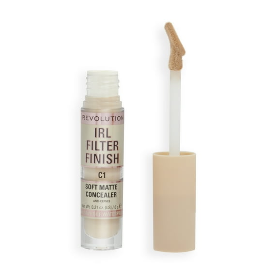 Revolution IRL Filter Finish Concealer Makeup, Full Coverage, Oil-Free, C1, 0.21 oz