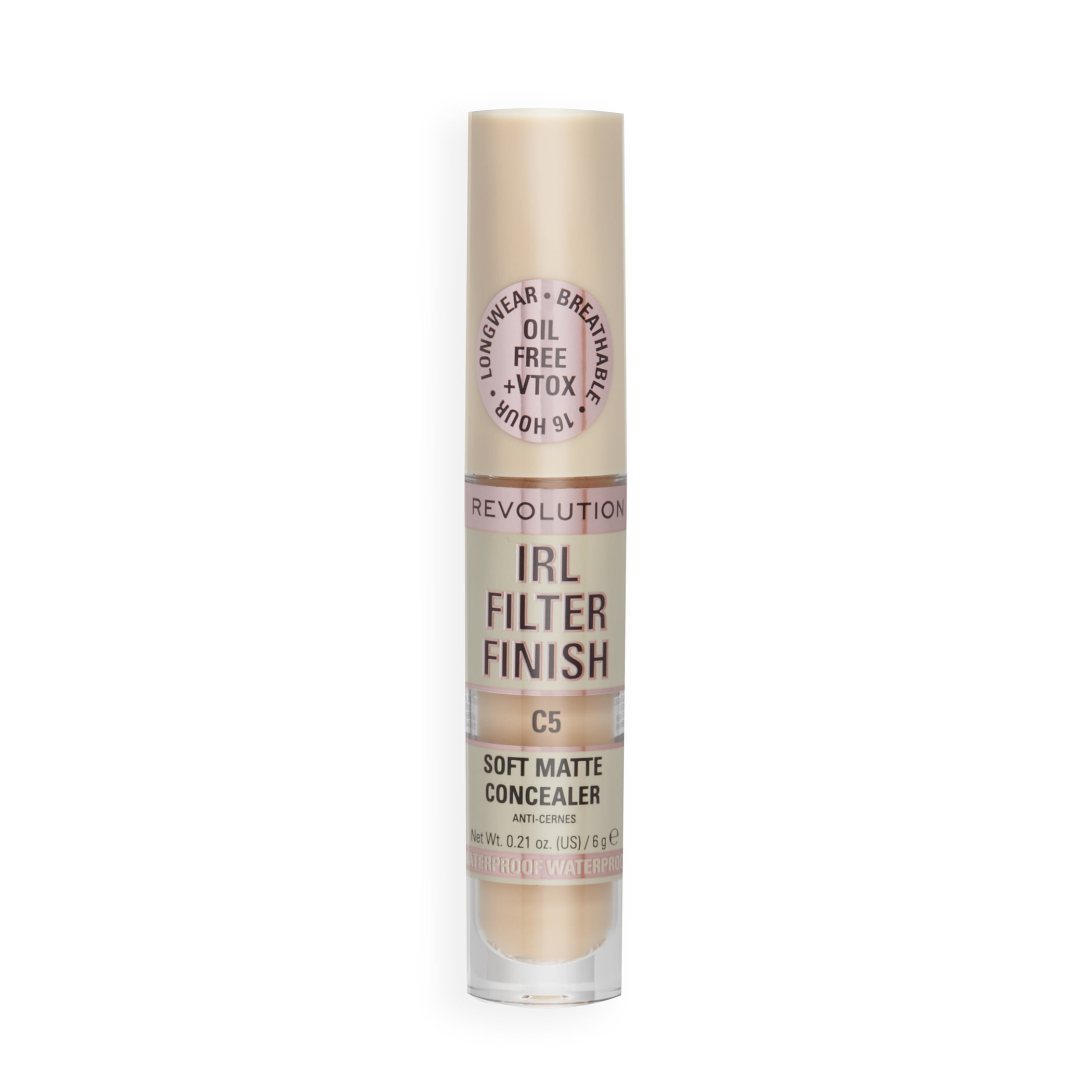 Revolution IRL Filter Finish Concealer Makeup, Full Coverage, Oil-Free, C5, 0.21 oz