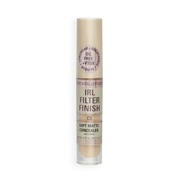 Revolution IRL Filter Finish Concealer Makeup, Full Coverage, Oil-Free, C5, 0.21 oz