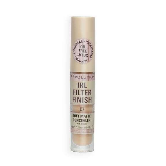 Revolution IRL Filter Finish Concealer Makeup, Full Coverage, Oil-Free, C7, 0.21 oz