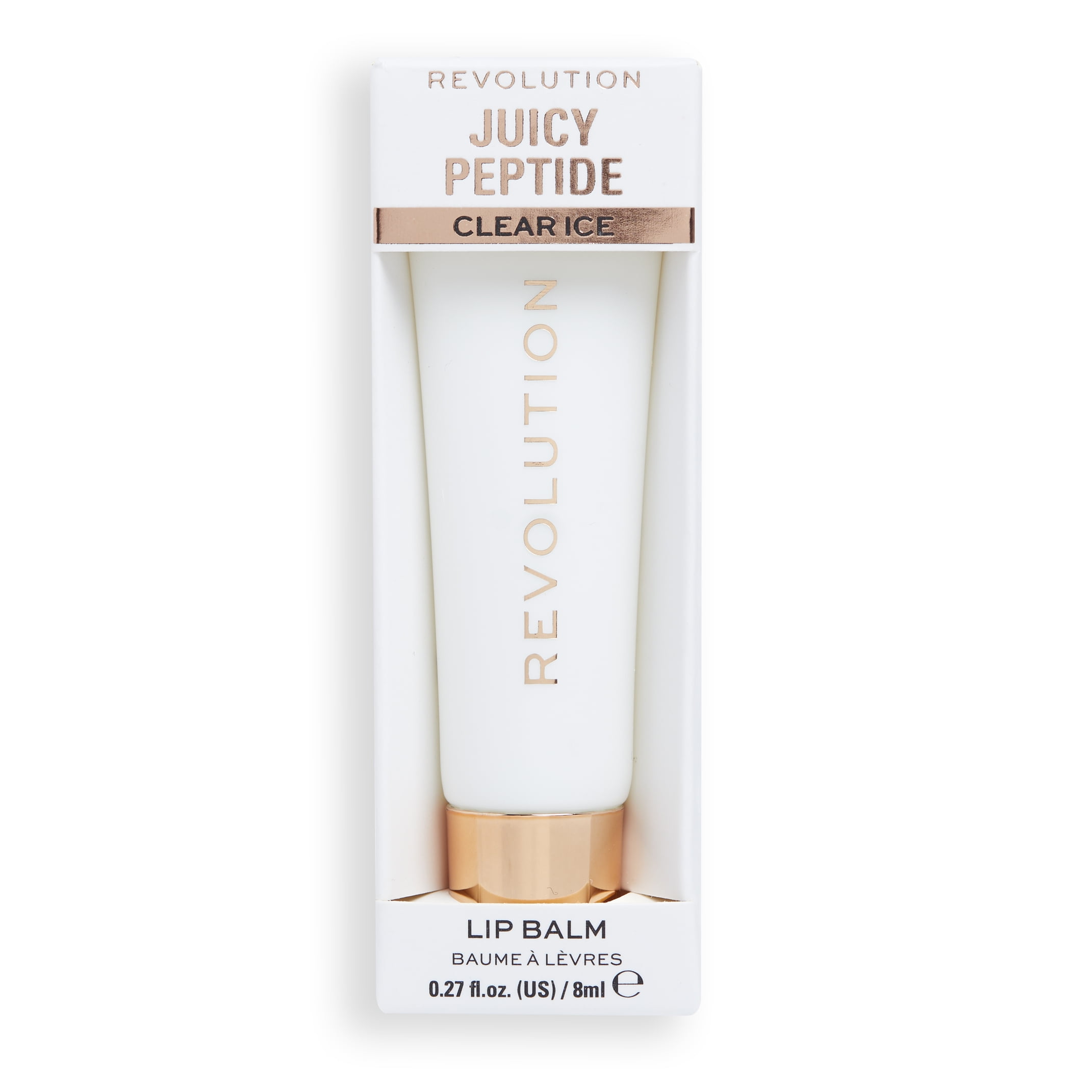Revolution Juicy Peptide Hydrating Moisturizing Lip Balm with Peptides, Clear Ice
