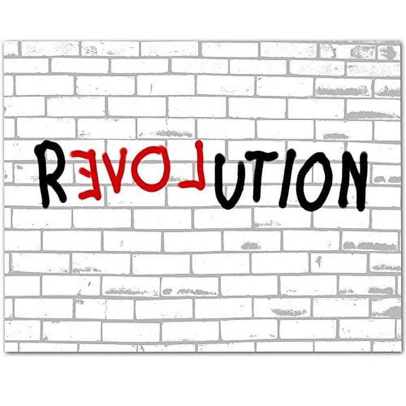 Revolution (LOVE) Graffiti Artwork - 11x14 Unframed Typography Art Print - Great Inspirational Gift