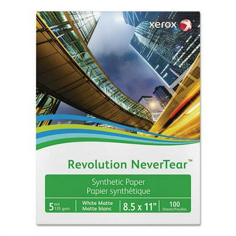Revolution NeverTear, 8 mil, 8.5 x 11, Smooth White, 500/Ream Revolution NeverTear, 8 mil, 8.5 x 11, Smooth White, 500/Ream