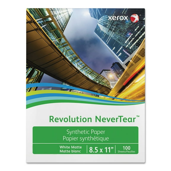 Xerox 3R20172 Revolution Nevertear, 5 Mil, 8.5 X 11, Smooth White, 500/ream