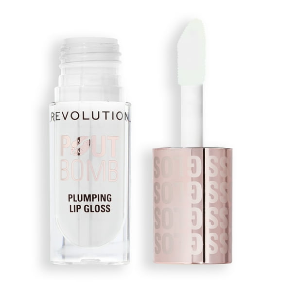 Revolution Pout Bomb Plumping High-Shine Lip Gloss with Vitamin E, Glaze Clear