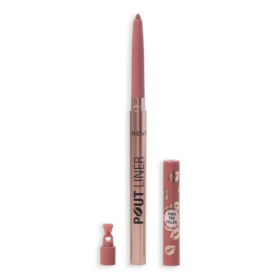 Revolution Pout Bomb Plumping Lip Liner, Long-Lasting with Hyaluronic Acid, Chauffeur Nude