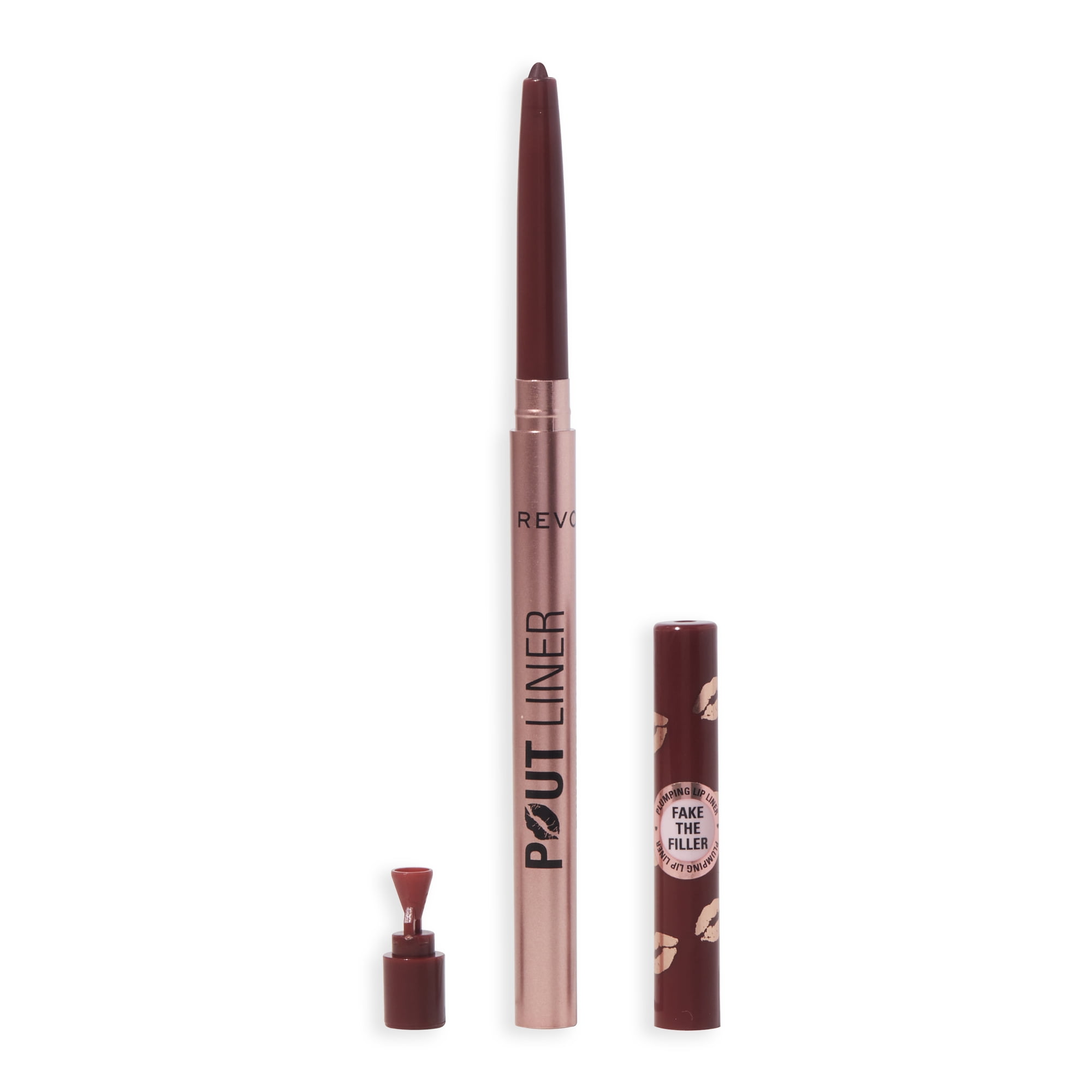 Revolution Beauty Pout Bomb Plumping Lip Liner, Long-Lasting with Hyaluronic Acid, Cookie Warm Brown, 1 Count