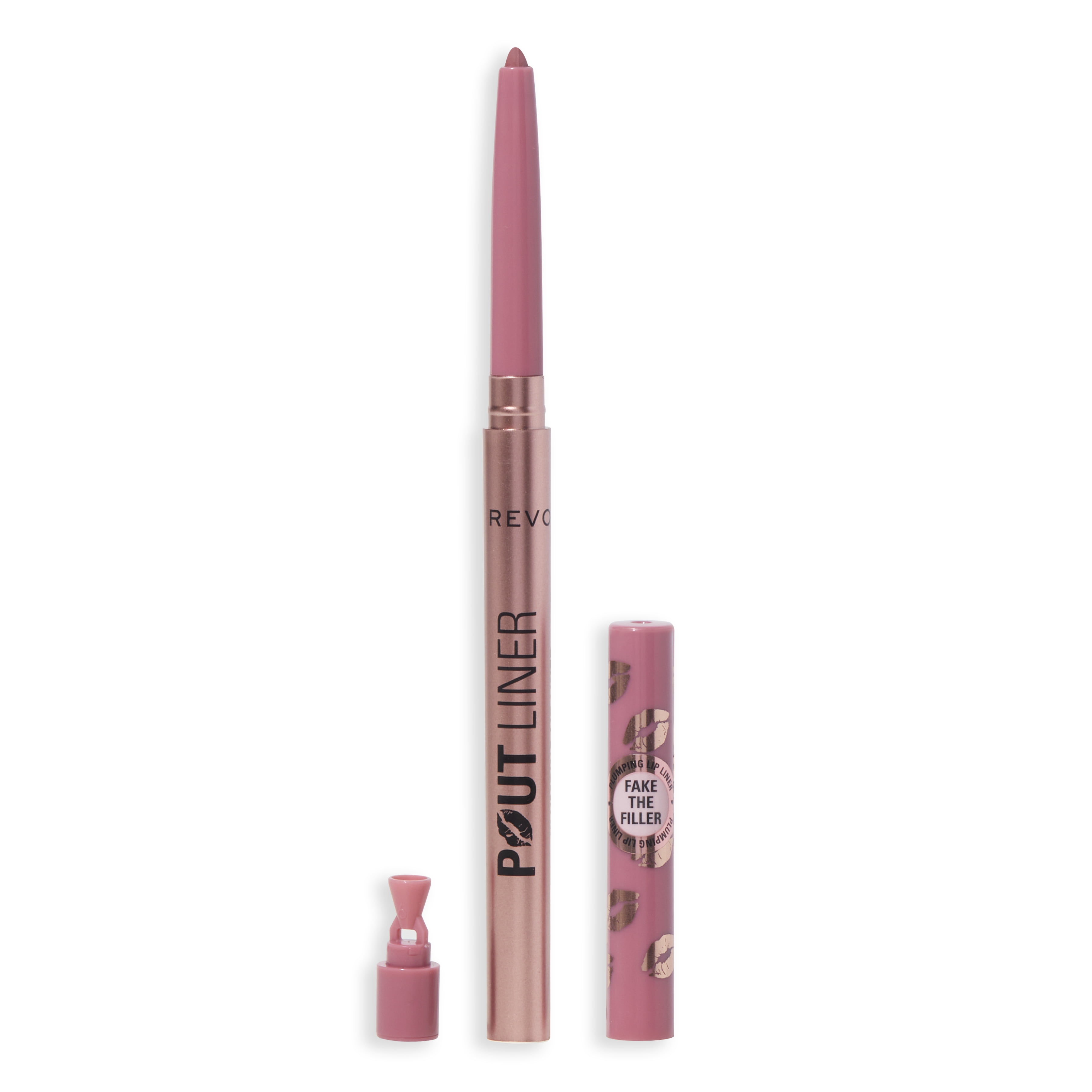 Revolution Beauty Pout Bomb Plumping Lip Liner, Long-Lasting with Hyaluronic Acid, Doll Cool Nude, 1 Count