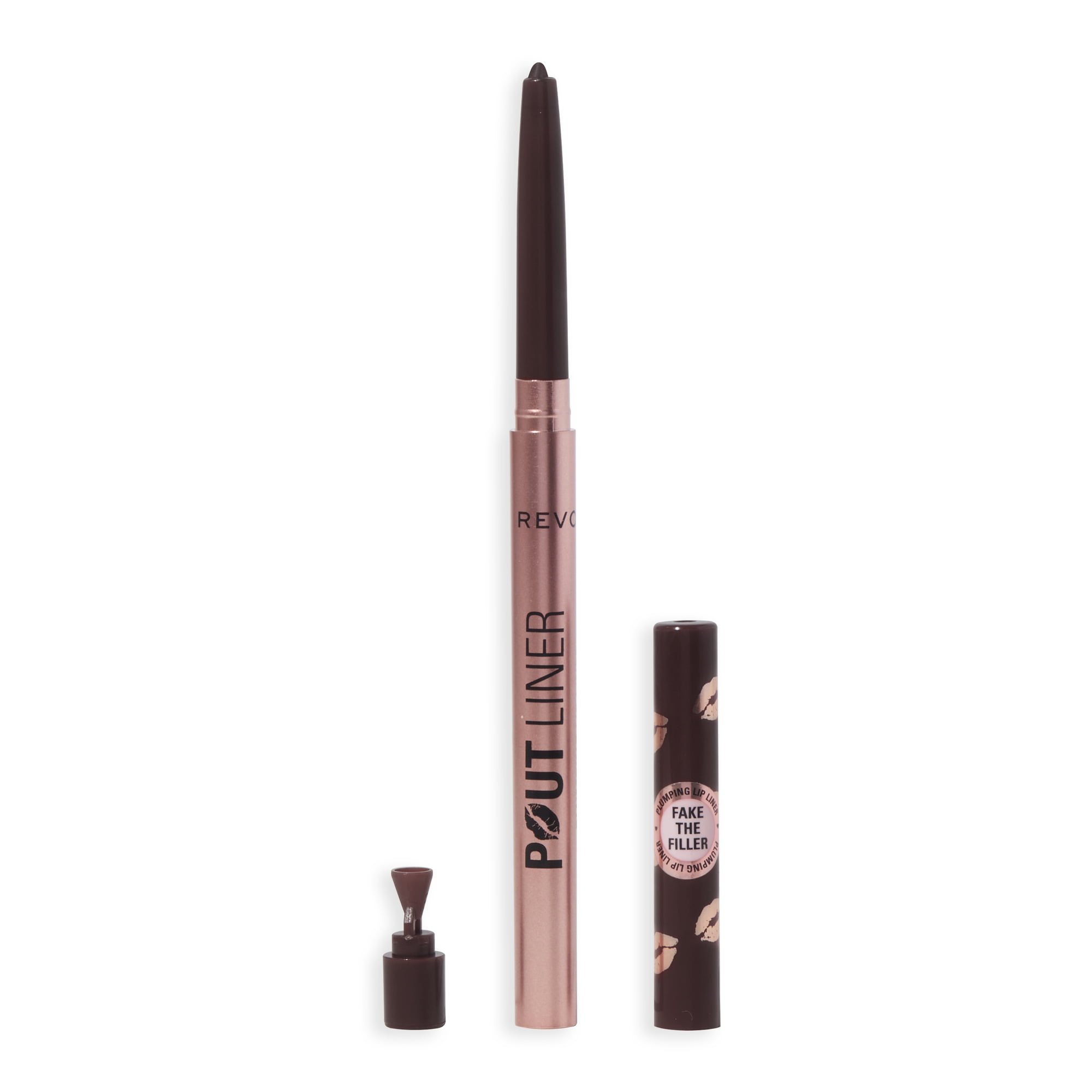 Revolution Beauty Pout Bomb Plumping Lip Liner, Long-Lasting with Hyaluronic Acid, Espresso Cool Brown, 1 Count