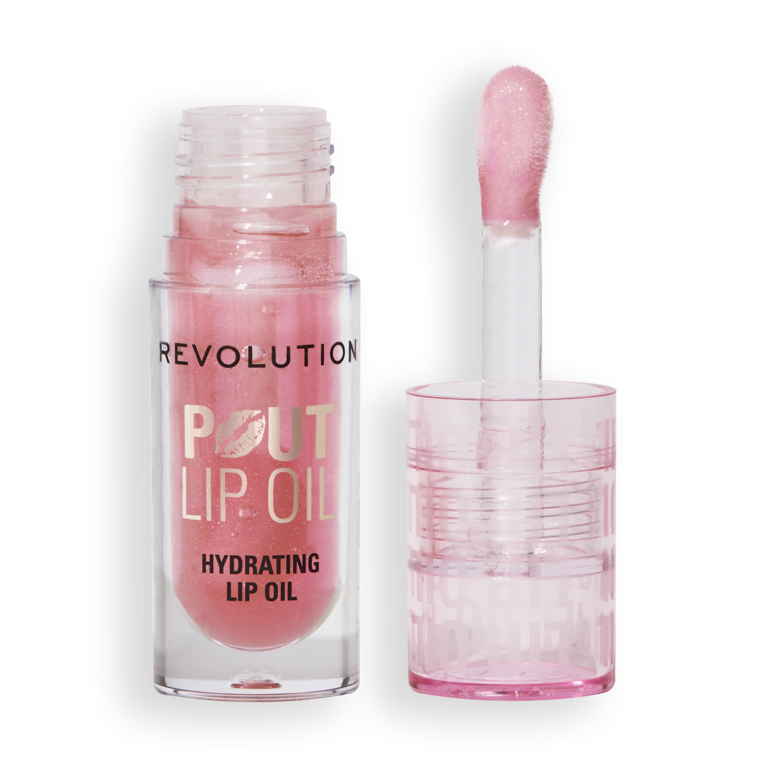 Revolution Pout High-Shine Lip Oil with Vitamin E, Glam Pink Shimmer