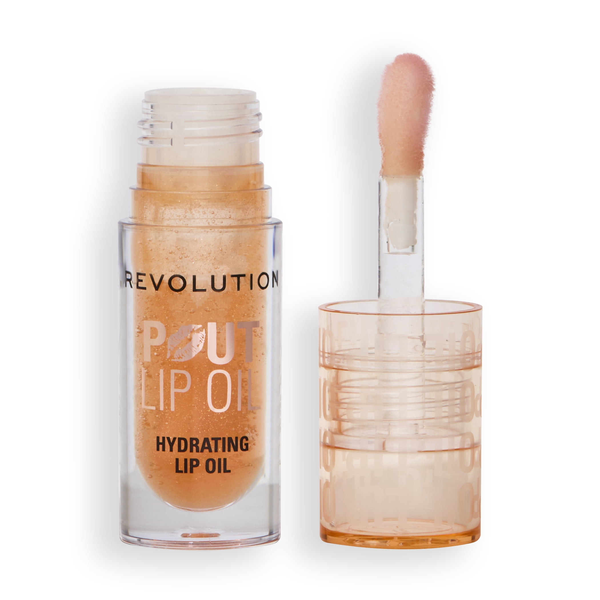 Revolution Pout High-Shine Lip Oil with Vitamin E, Honey Shimmer