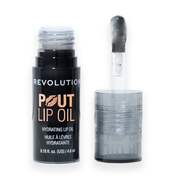 Revolution Pout High-Shine Lip Oil with Vitamin E, Midnight Black