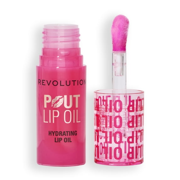 Revolution Pout High-Shine Lip Oil with Vitamin E, Watermelon Pink